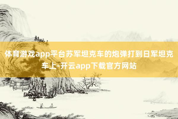 体育游戏app平台苏军坦克车的炮弹打到日军坦克车上-开云app下载官方网站