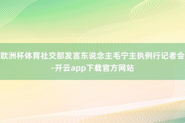 欧洲杯体育社交部发言东说念主毛宁主执例行记者会-开云app下载官方网站