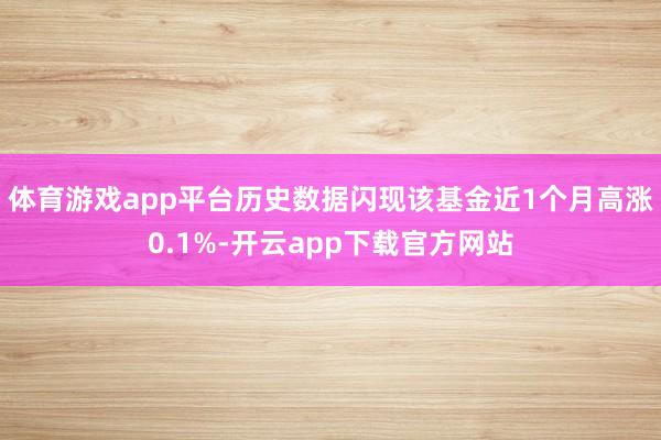 体育游戏app平台历史数据闪现该基金近1个月高涨0.1%-开云app下载官方网站