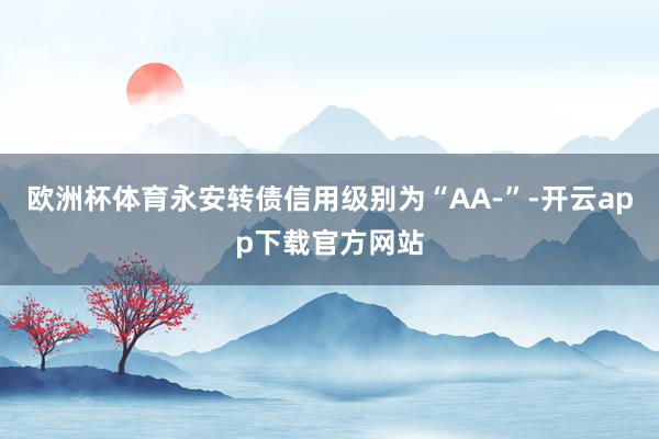 欧洲杯体育永安转债信用级别为“AA-”-开云app下载官方网站