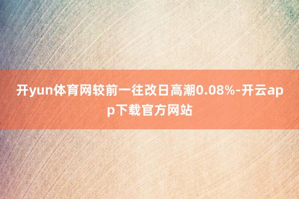 开yun体育网较前一往改日高潮0.08%-开云app下载官方网站