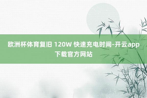 欧洲杯体育复旧 120W 快速充电时间-开云app下载官方网站